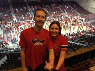 Here’s Fandeavor winner Jamie and her husband enjoying their gameday VIP experience at the Las Vegas Invitational tournament.